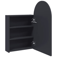 Bathroom Mirror Cabinet with LED Light Arched 42x13x70 cm Grey