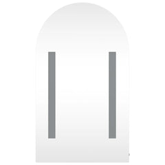 Bathroom Mirror Cabinet with LED Light Arched 42x13x70 cm Grey
