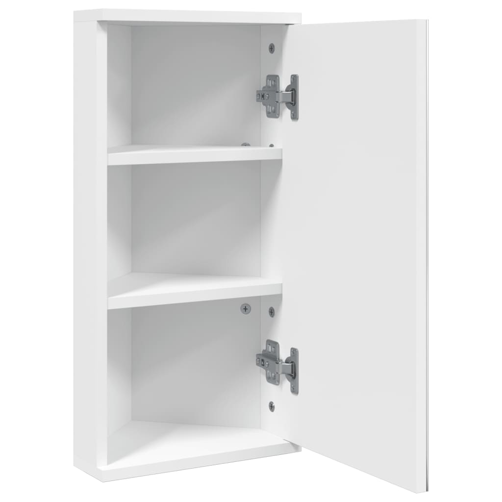 Corner Bathroom Mirror Cabinet 30x24x60 cm White