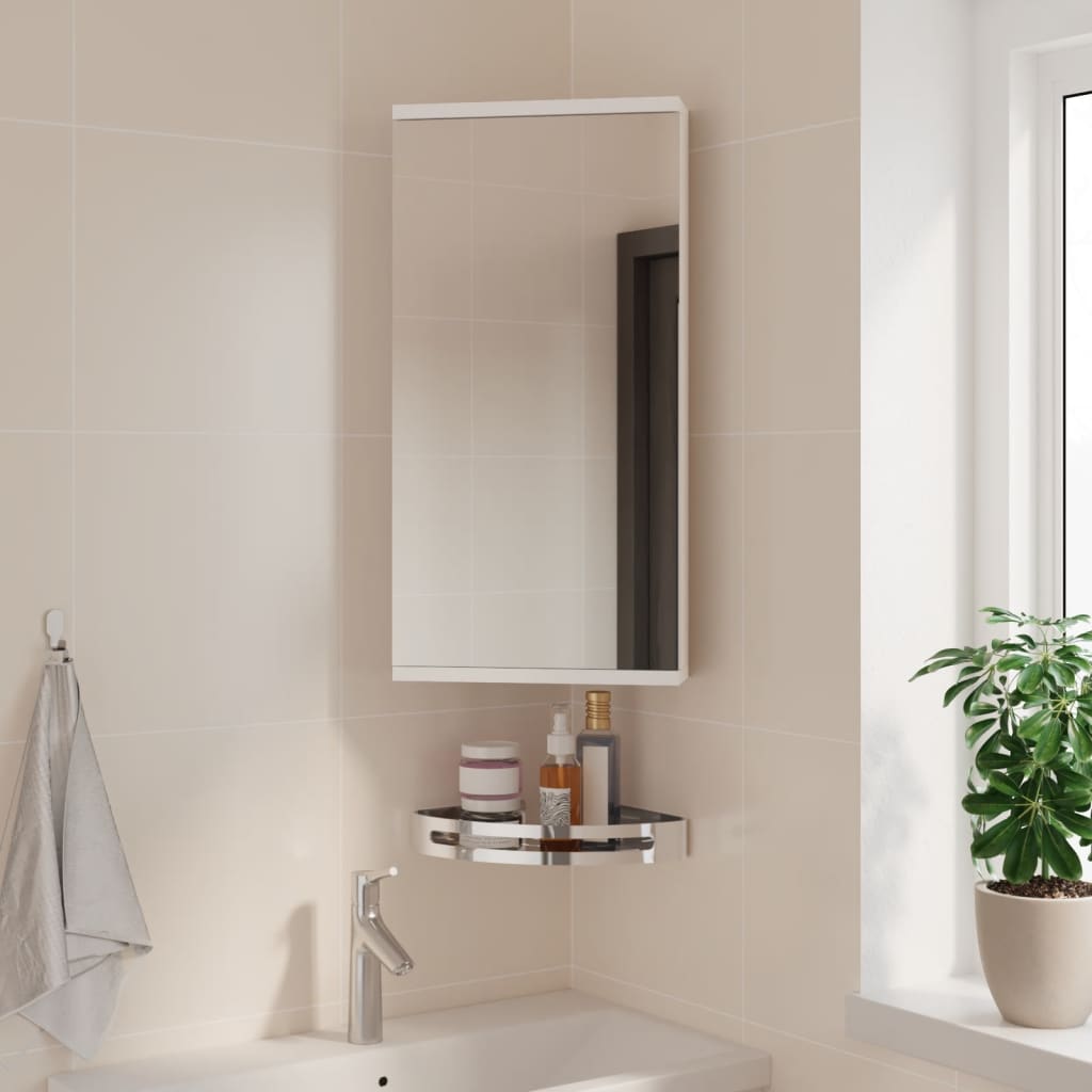 Corner Bathroom Mirror Cabinet 30x24x60 cm White