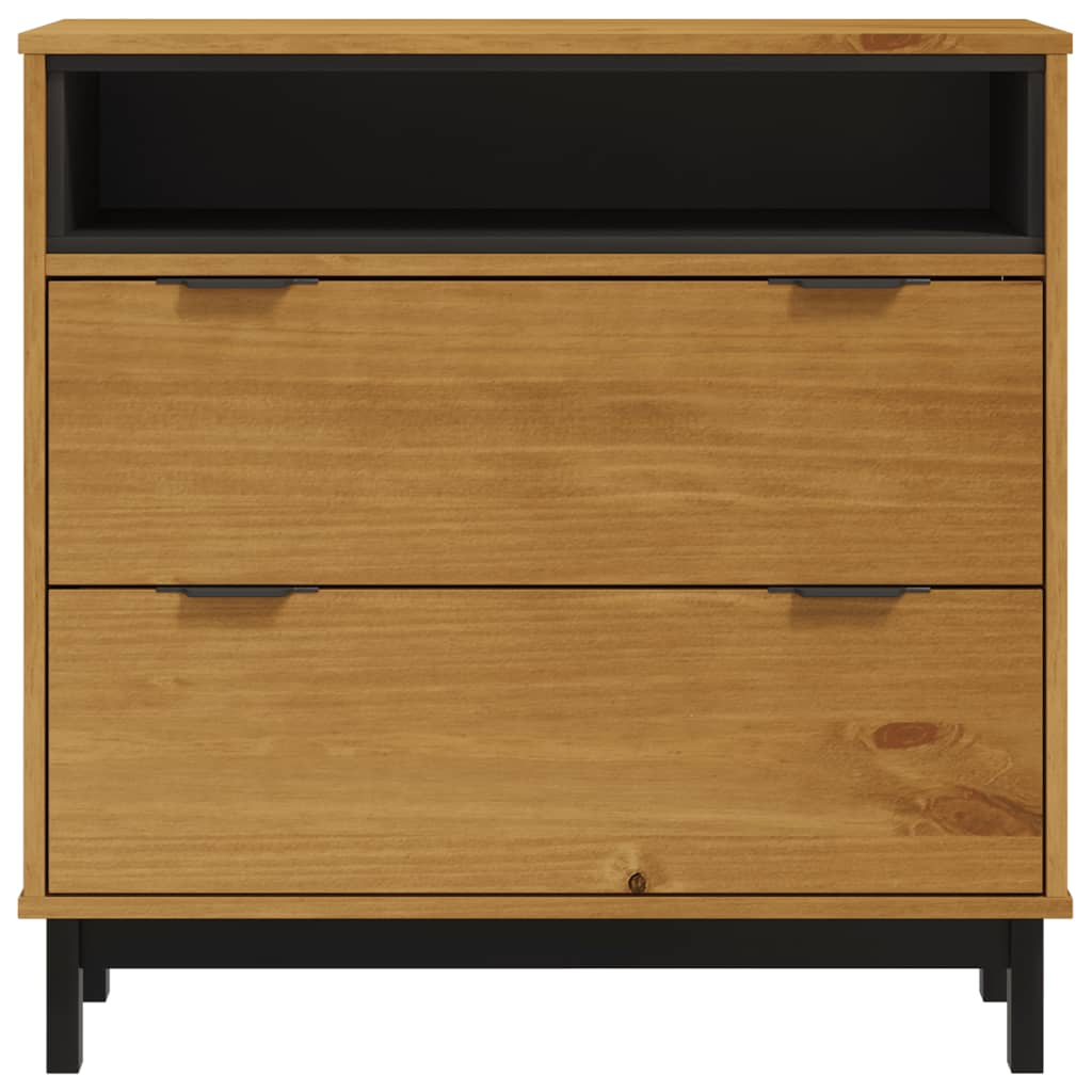 vidaXL Drawer Cabinet "FLAM" 80x40x80 cm Solid Wood Pine 4