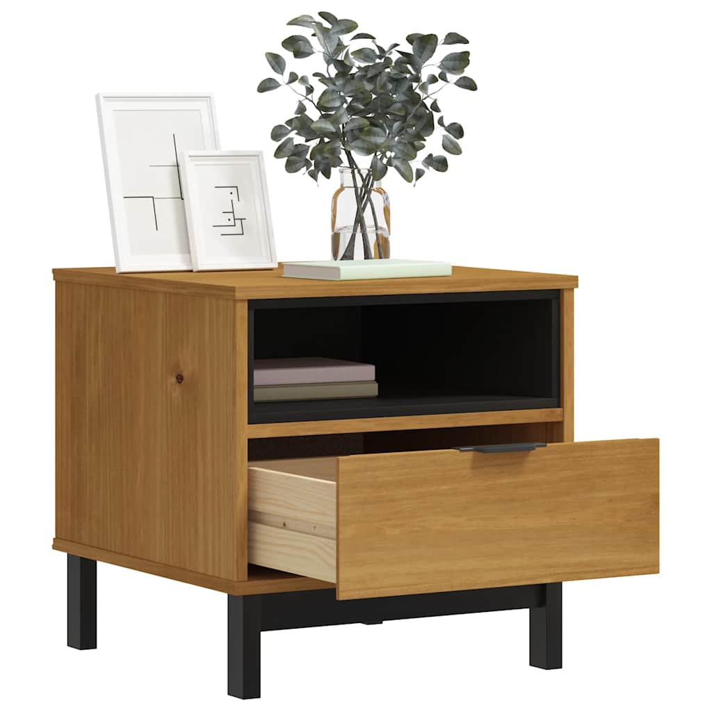 vidaXL Side Table FLAM 50x50x50 cm Solid Wood Pine 3