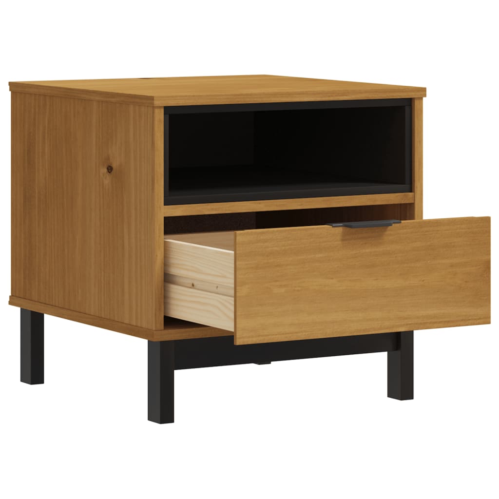 vidaXL Side Table FLAM 50x50x50 cm Solid Wood Pine 4