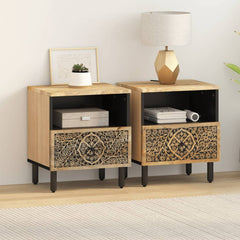 vidaXL Bedside Cabinets 2 pcs 40x33x46 cm Solid Wood Mango 3