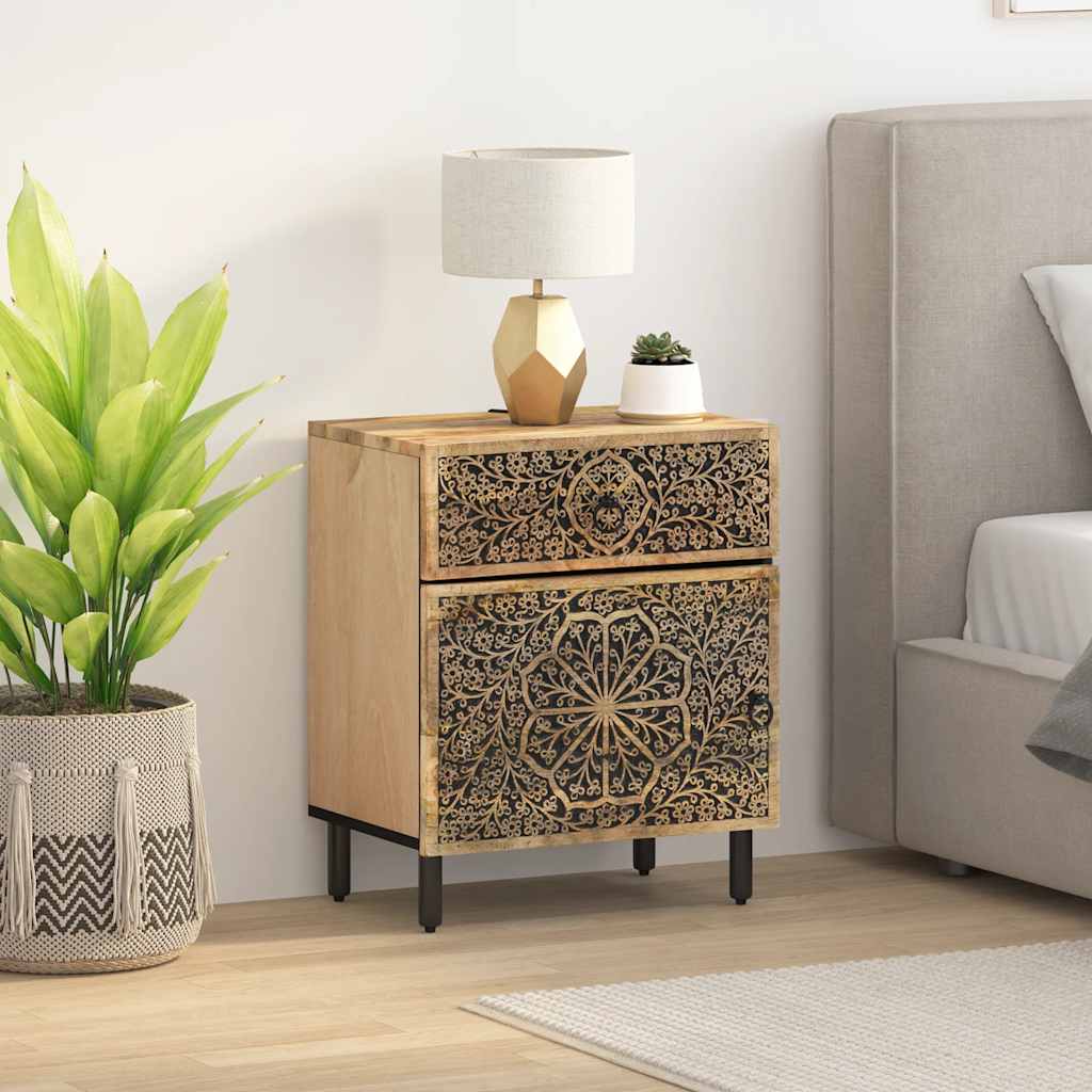 vidaXL Bedside Cabinet 50x33x60 cm Solid Wood Mango 3