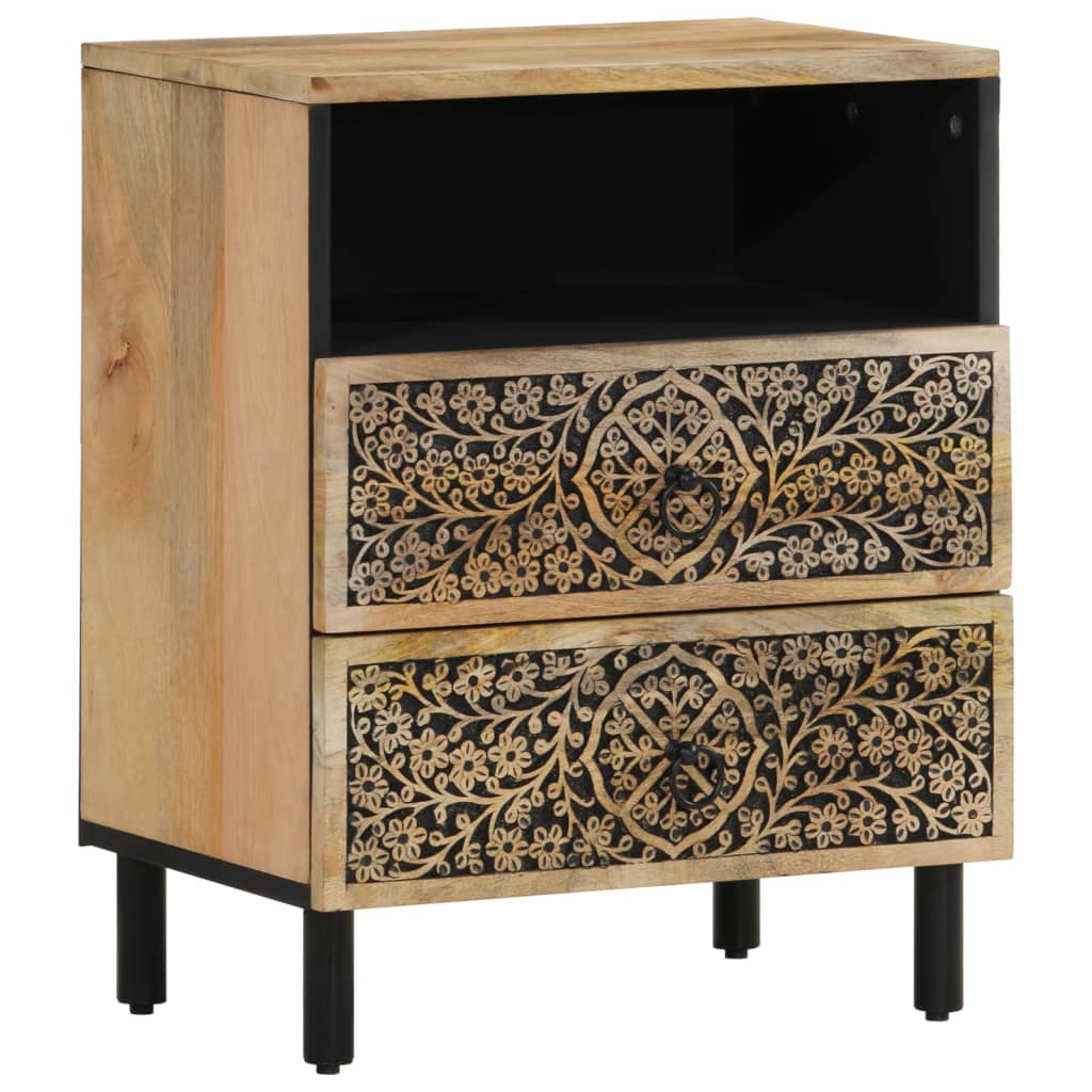 vidaXL Bedside Cabinet 50x33x60 cm Solid Wood Mango 2