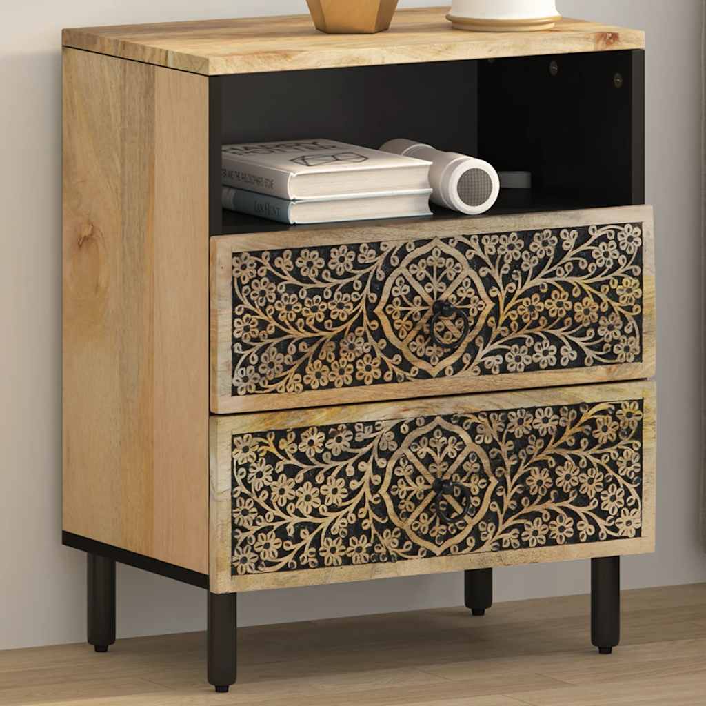 vidaXL Bedside Cabinet 50x33x60 cm Solid Wood Mango 1