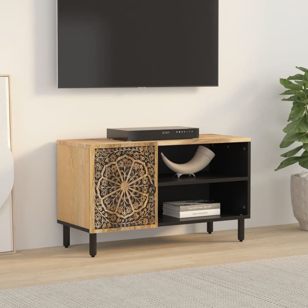 vidaXL TV Cabinet 80x31x46 cm Solid Wood Mango 3