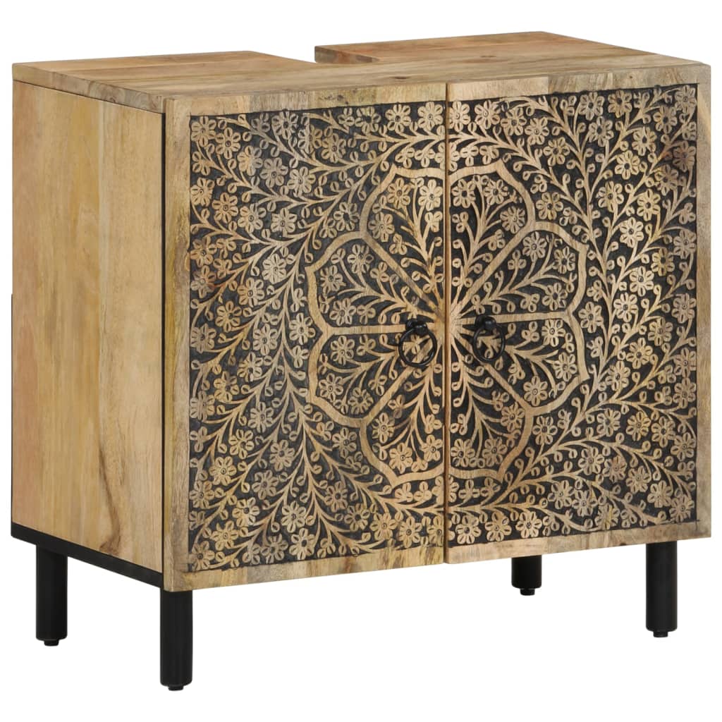 vidaXL Bathroom Sink Cabinet 62x33x58 cm Solid Wood Mango 1