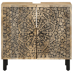 vidaXL Bathroom Sink Cabinet 62x33x58 cm Solid Wood Mango 3