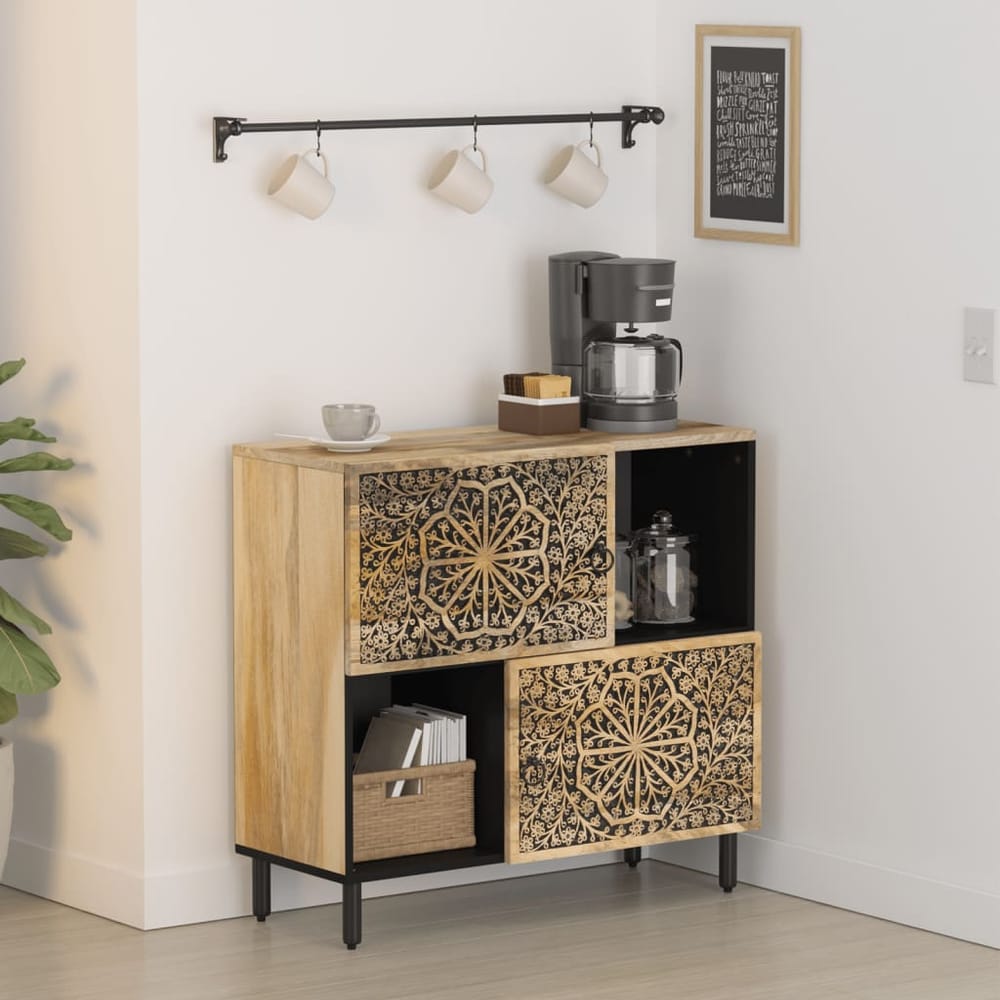 vidaXL Side Cabinet 80x33x75 cm Solid Wood Mango 3
