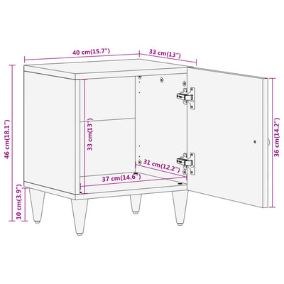 Bedside Cabinet 40x33x46 cm Solid Wood Mango