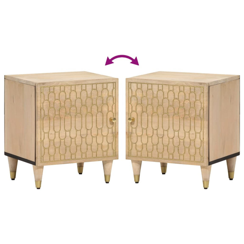 Bedside Cabinets 2 pcs 40x33x46 cm Solid Wood Mango