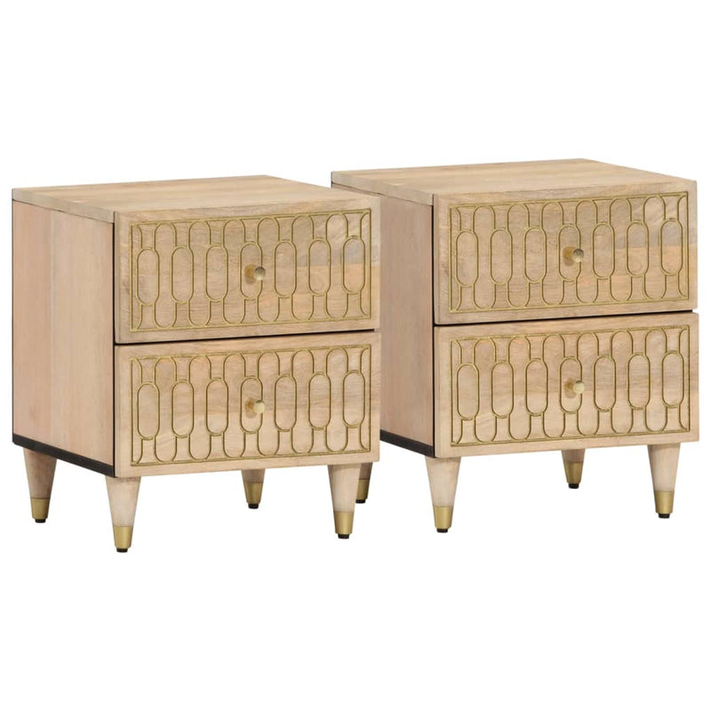 Bedside Cabinets 2 pcs 40x33x46 cm Solid Wood Mango