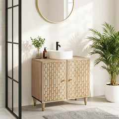 vidaXL Bathroom Sink Cabinet 62x33x58 cm Solid Wood Mango 3