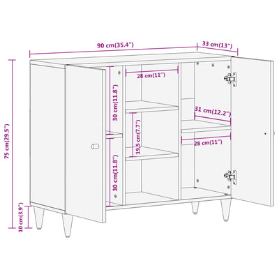 Side Cabinet 90x33x75 cm Solid Wood Mango