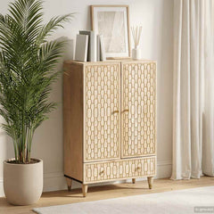 vidaXL Highboard 60x33x100 cm Solid Wood Mango 1