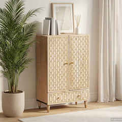 vidaXL Highboard 60x33x100 cm Solid Wood Mango 3