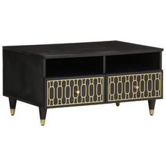 Coffee Table 80x54x40 cm Solid Wood Mango Black