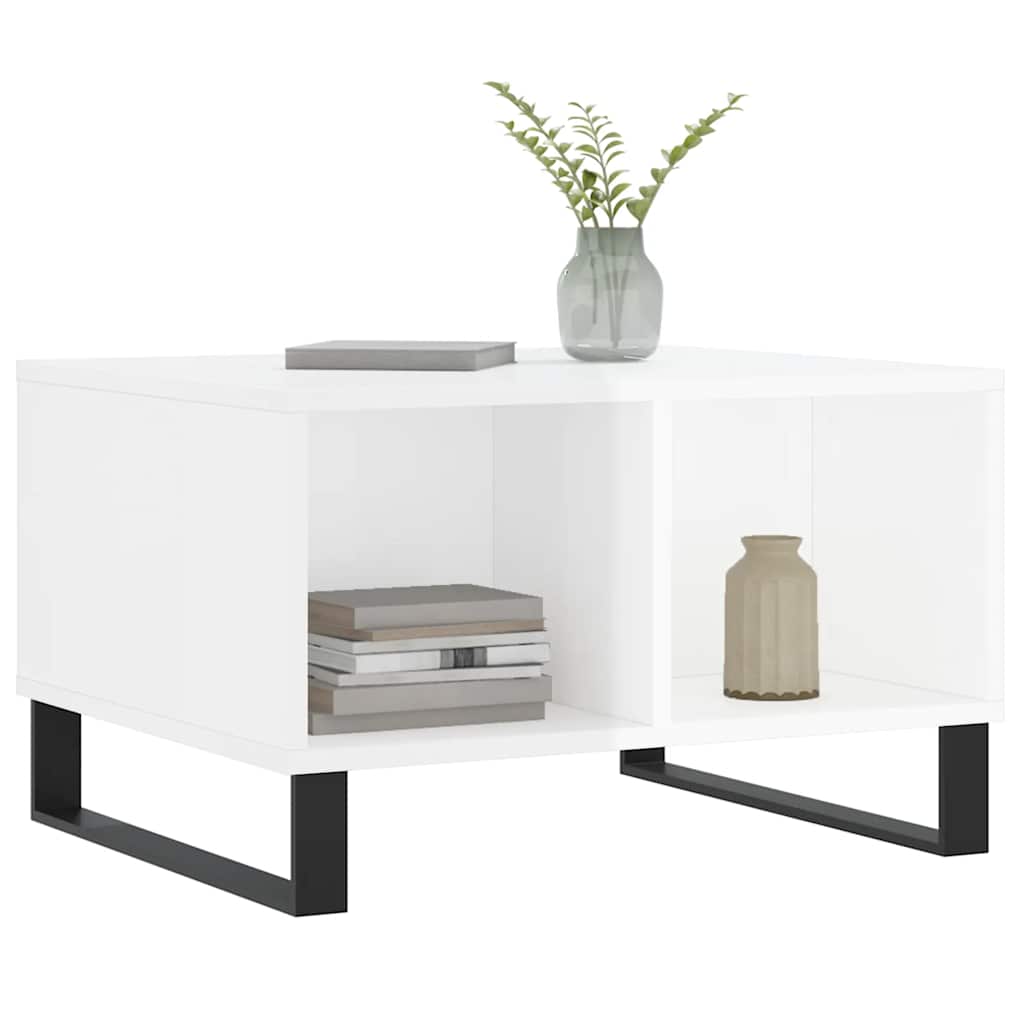 vidaXL Coffee Table High Gloss White 60x50x36.5 cm Engineered Wood 3