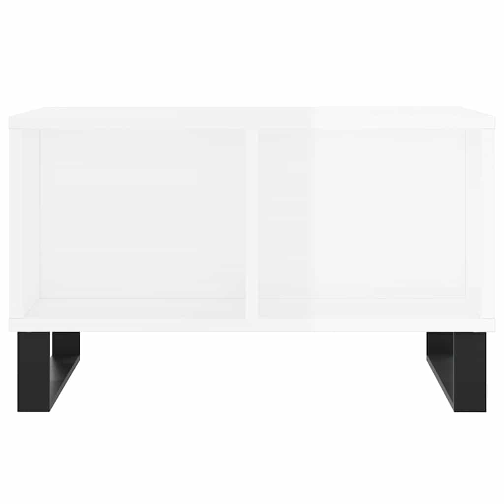 vidaXL Coffee Table High Gloss White 60x50x36.5 cm Engineered Wood 4