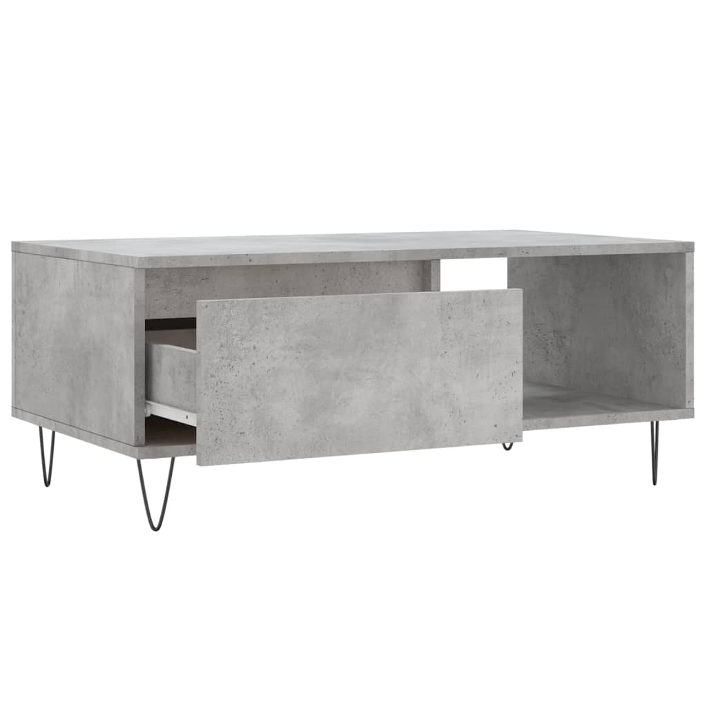 vidaXL Coffee Table Concrete Grey 90x50x36.5 cm Engineered Wood 6