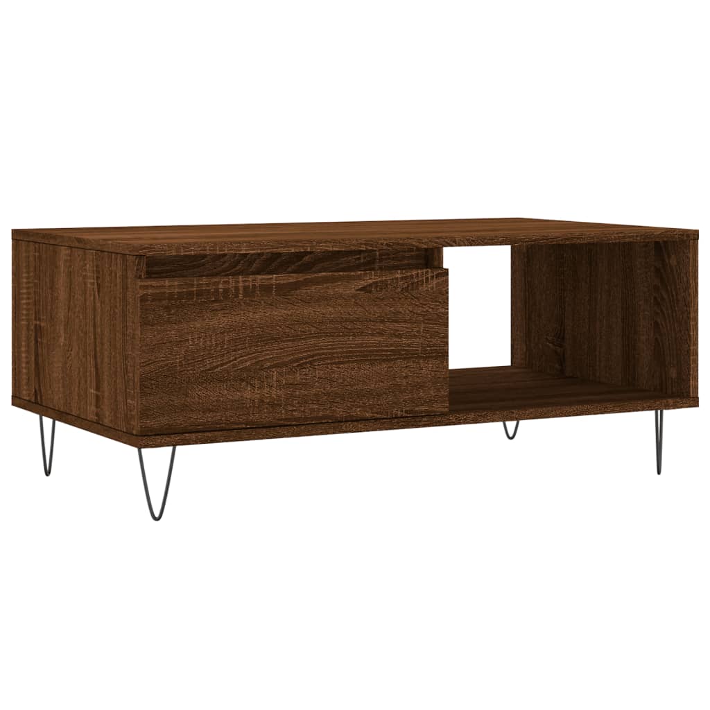 vidaXL Coffee Table Brown Oak 90x50x36.5 cm Engineered Wood 2