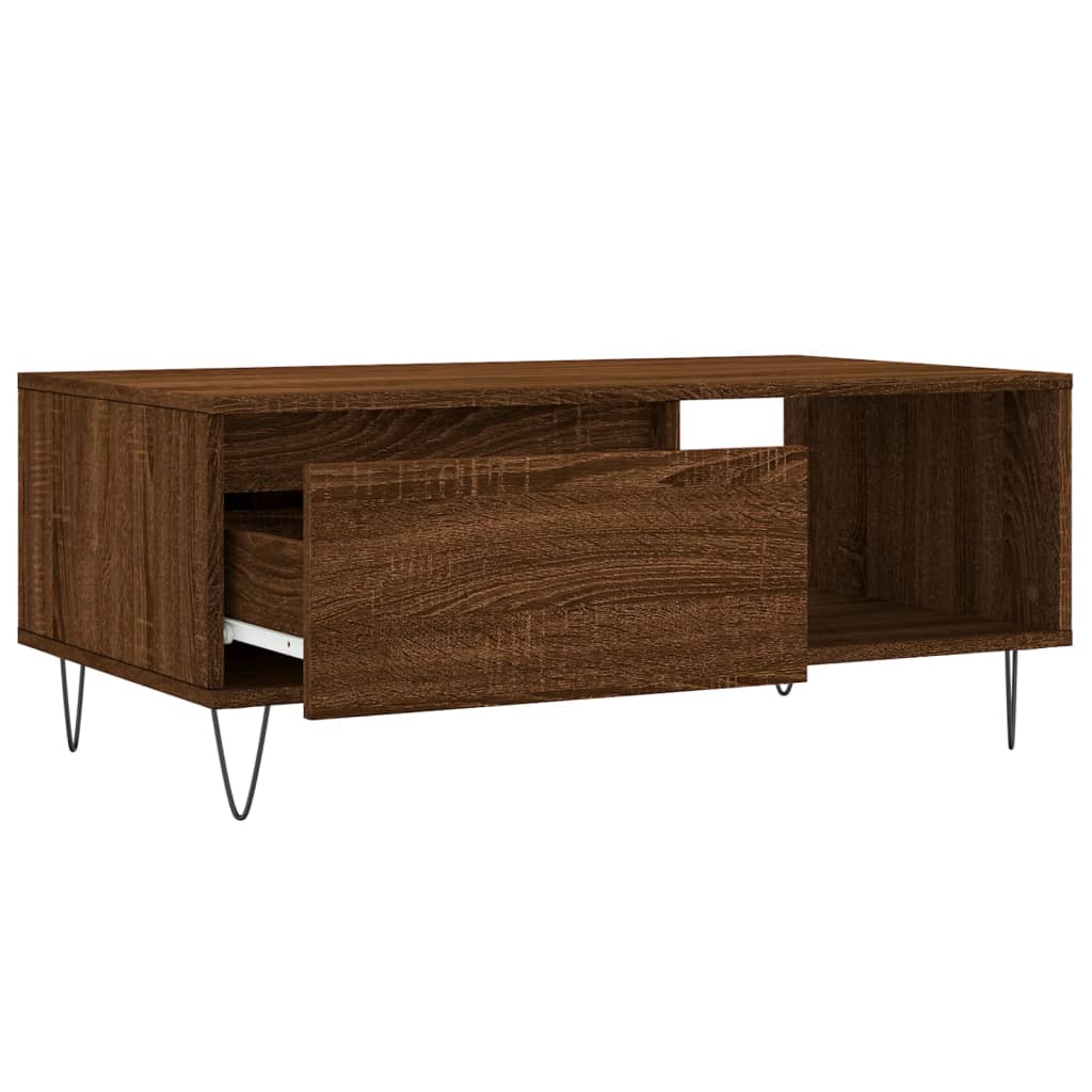 vidaXL Coffee Table Brown Oak 90x50x36.5 cm Engineered Wood 5