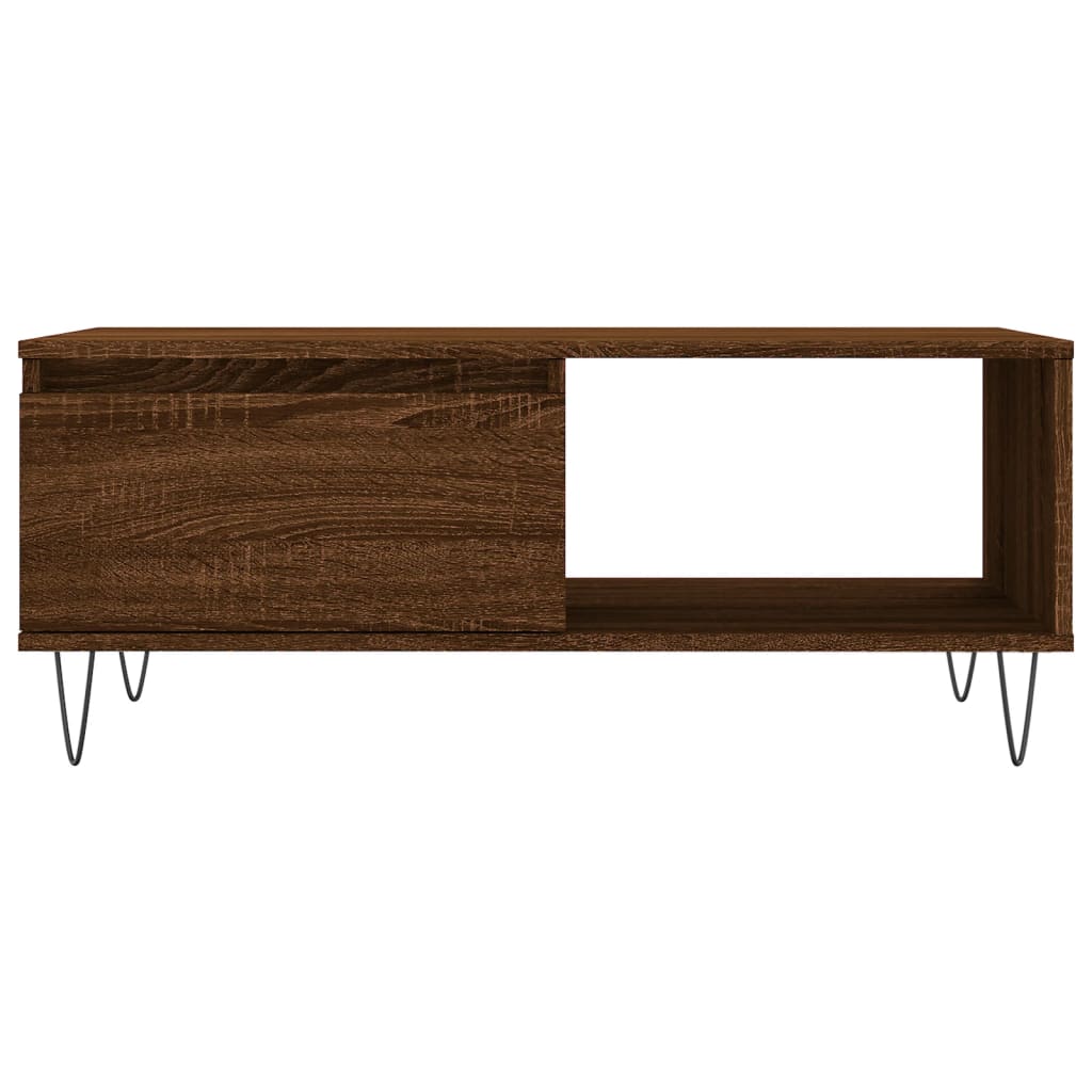 vidaXL Coffee Table Brown Oak 90x50x36.5 cm Engineered Wood 6