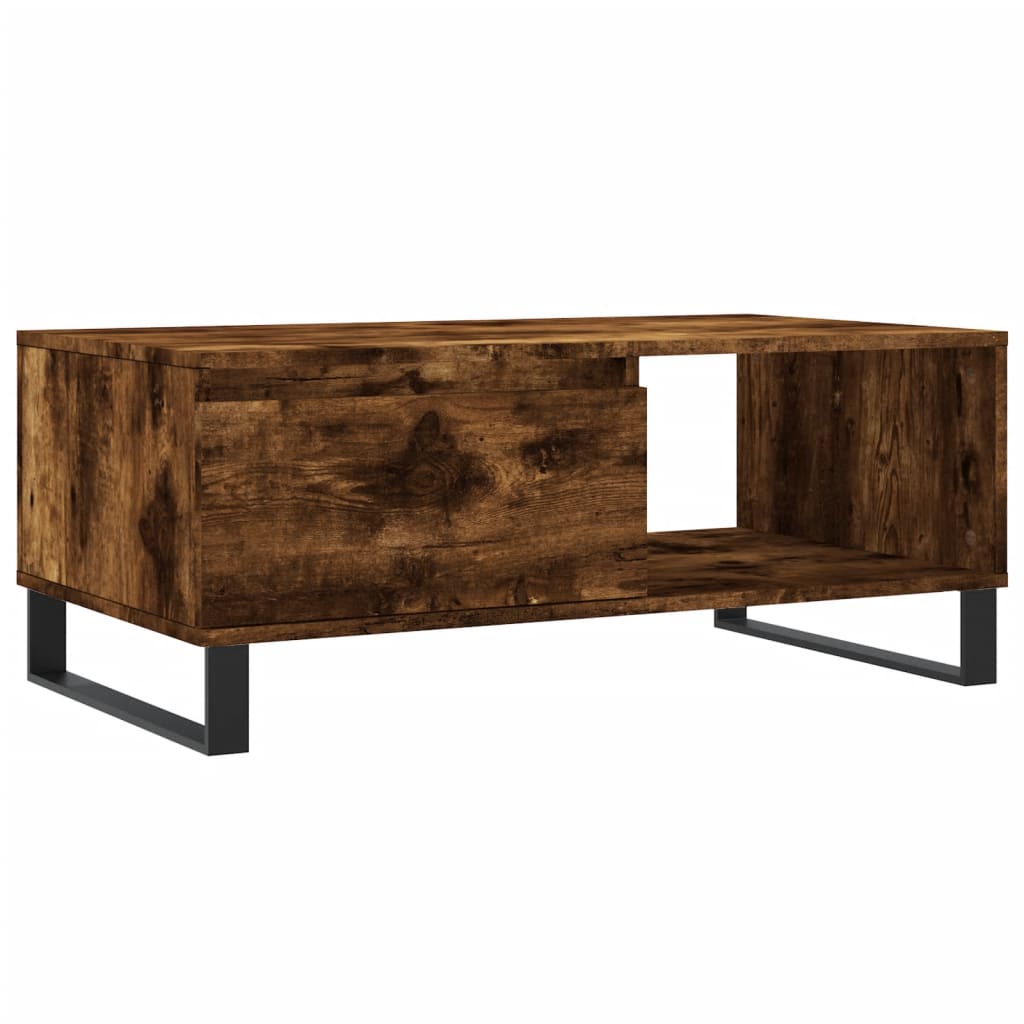 vidaXL Coffee Table Smoked Oak 90x50x36.5 cm Engineered Wood 2