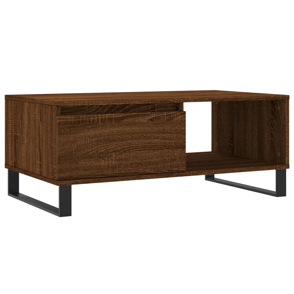 vidaXL Coffee Table Brown Oak 90x50x36.5 cm Engineered Wood 2
