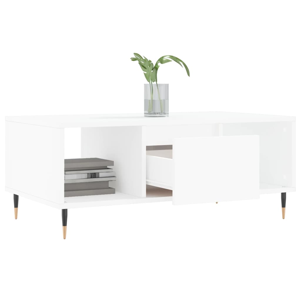 vidaXL Coffee Table White 90x50x36.5 cm Engineered Wood 4