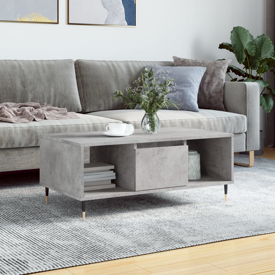 vidaXL Coffee Table Concrete Grey 90x50x36,5 cm Engineered Wood 1