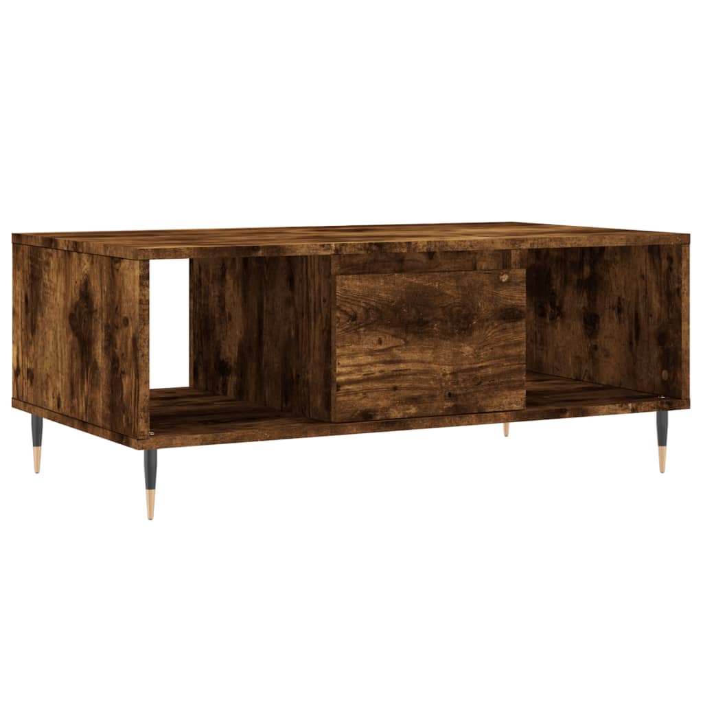 vidaXL Coffee Table Smoked Oak 90x50x36.5 cm Engineered Wood 2