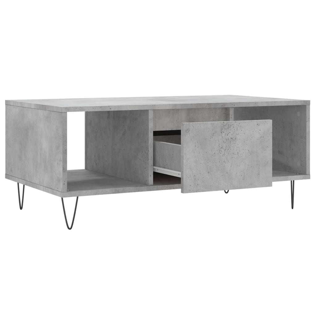vidaXL Coffee Table Concrete Grey 90x50x36.5 cm Engineered Wood 6
