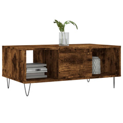 vidaXL Coffee Table Smoked Oak 90x50x36.5 cm Engineered Wood 3