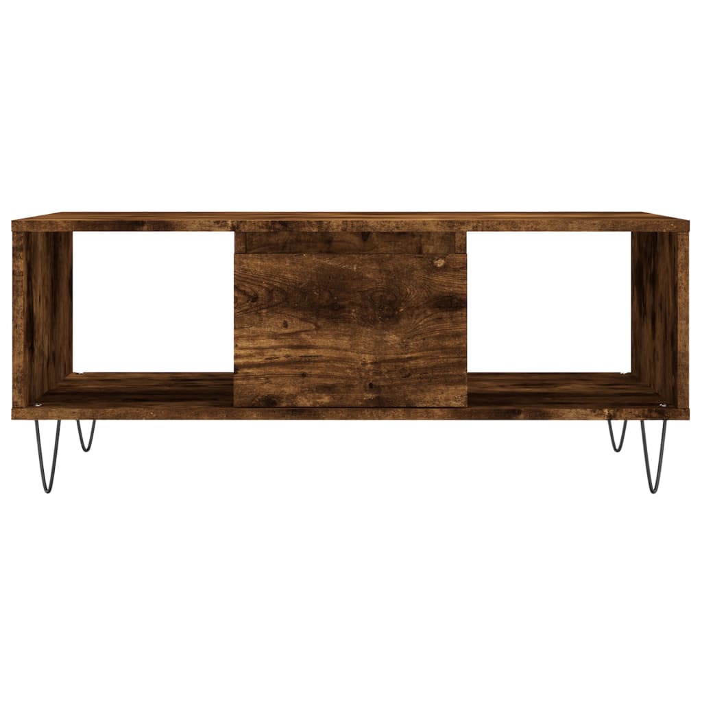 vidaXL Coffee Table Smoked Oak 90x50x36.5 cm Engineered Wood 5