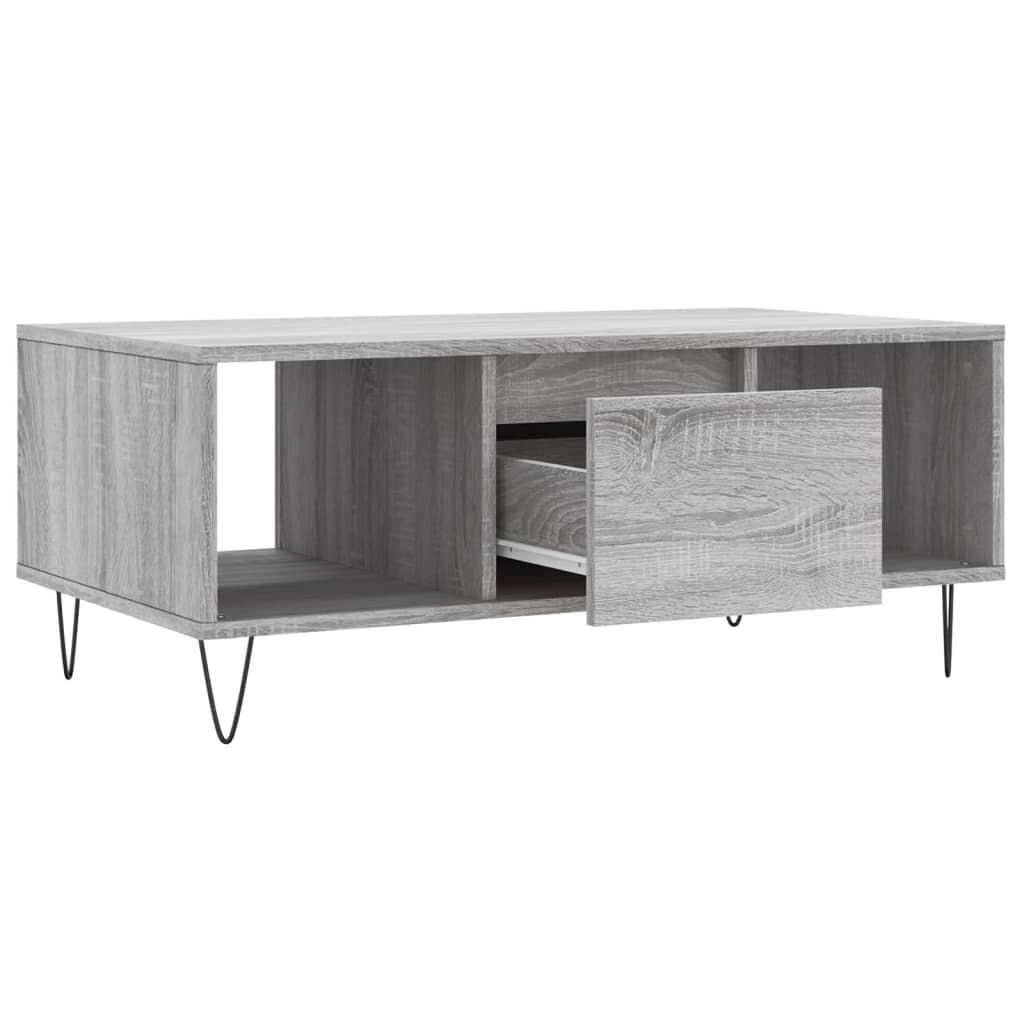vidaXL Coffee Table Grey Sonoma 90x50x36.5 cm Engineered Wood 6