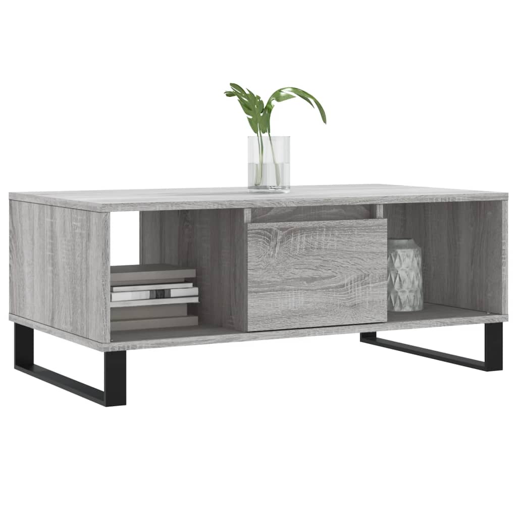 vidaXL Coffee Table Grey Sonoma 90x50x36.5 cm Engineered Wood 3