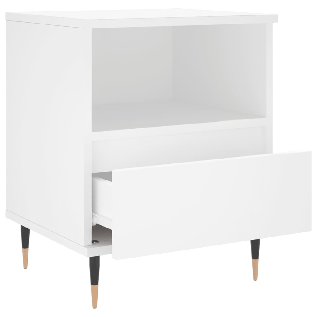 vidaXL Bedside Cabinet White 40x35x50 cm Engineered Wood 6