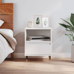vidaXL Bedside Cabinet White 40x35x50 cm Engineered Wood 1