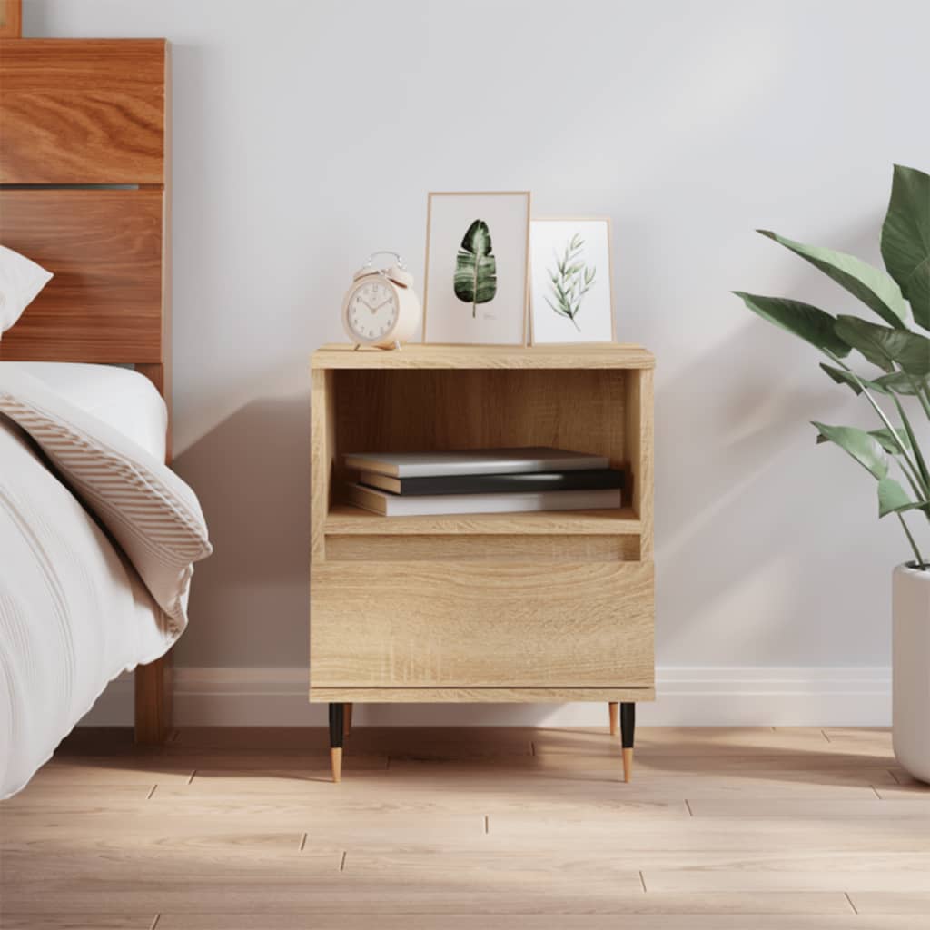 vidaXL Bedside Cabinet Sonoma Oak 40x35x50 cm Engineered Wood 1