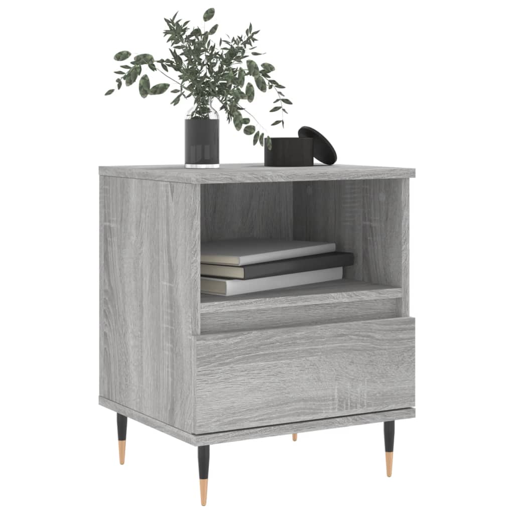 vidaXL Bedside Cabinet Grey Sonoma 40x35x50 cm Engineered Wood 3