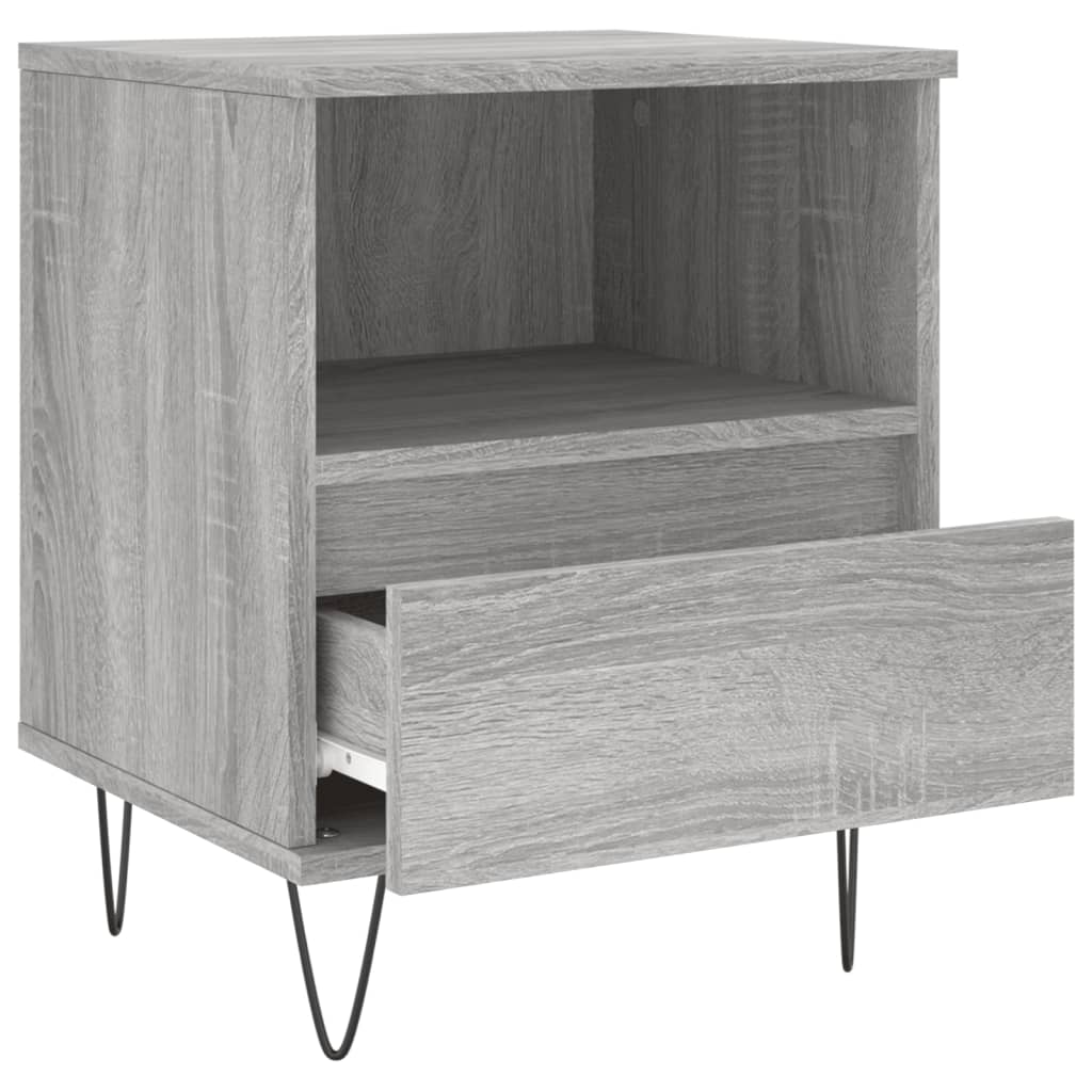 vidaXL Bedside Cabinet Grey Sonoma 40x35x50 cm Engineered Wood 5