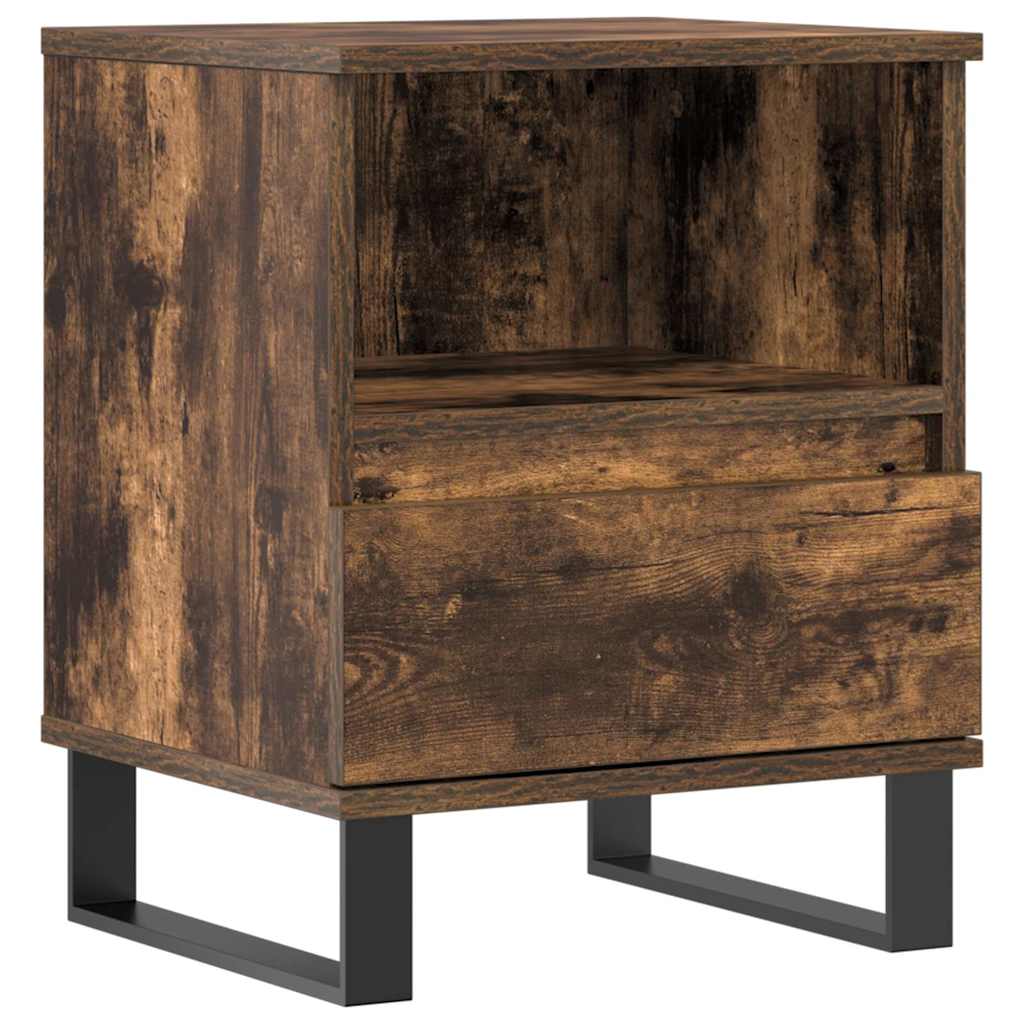 vidaXL Bedside Cabinet Smoked Oak 40x35x50 cm Engineered Wood 2