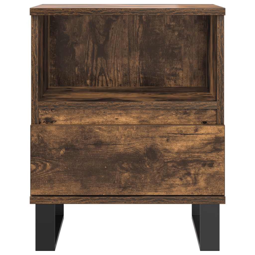 vidaXL Bedside Cabinet Smoked Oak 40x35x50 cm Engineered Wood 3