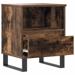vidaXL Bedside Cabinet Smoked Oak 40x35x50 cm Engineered Wood 4