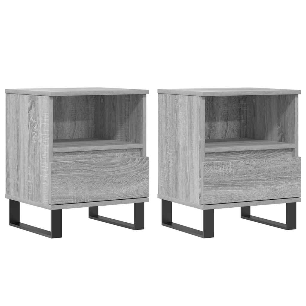 vidaXL Bedside Cabinets 2 pcs Grey Sonoma 40x35x50 cm Engineered Wood 2