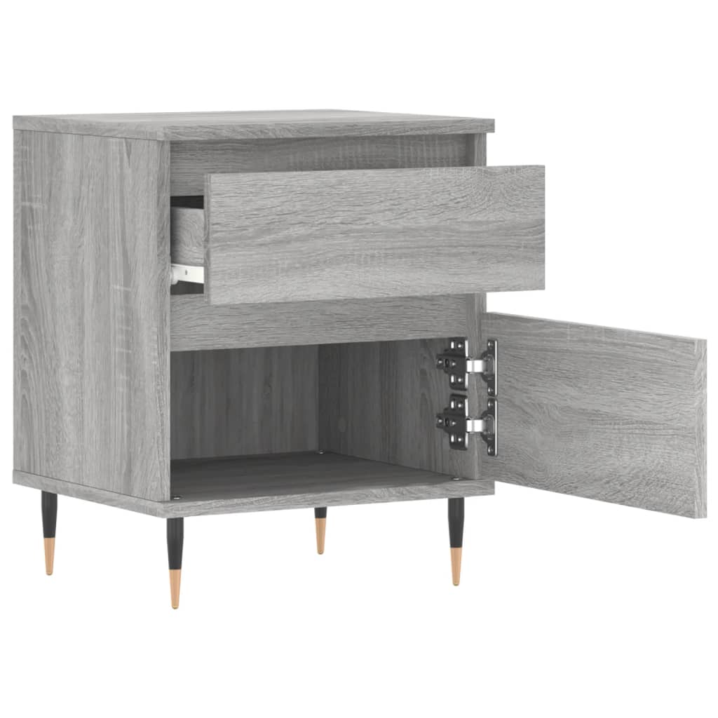 vidaXL Bedside Cabinet Grey Sonoma 40x35x50 cm Engineered Wood 4