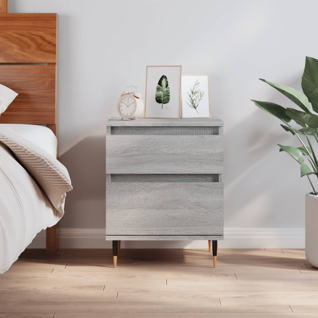 vidaXL Bedside Cabinet Grey Sonoma 40x35x50 cm Engineered Wood 1